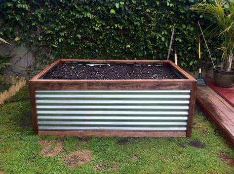 sheet metal planter box|galvanized garden bed planter box.